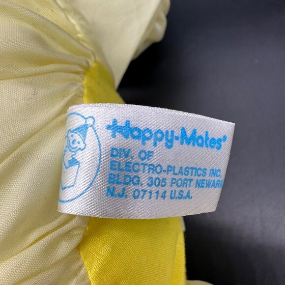 Vintage Bunny Rabbit Happy Mates Puffalump Plush Yellow Dress Lace Trim 80s - Picture 3 of 12